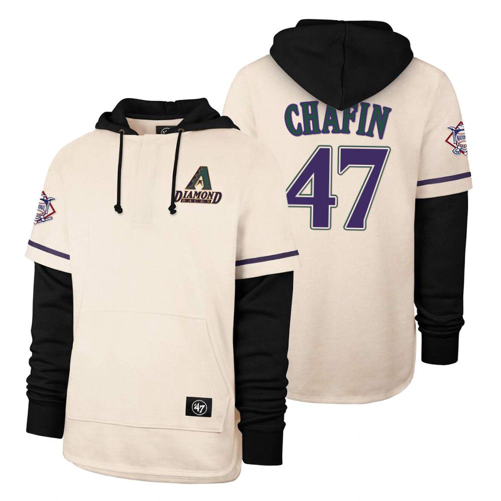 Men Arizona Diamondback #47 Chafin Cream 2021 Pullover Hoodie MLB Jersey->cincinnati reds->MLB Jersey